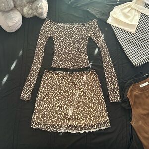 Wild Fable Sheer Cheetah Print skirt set